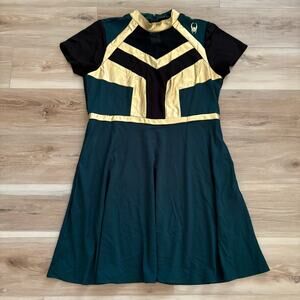 Her Universe Marvel Loki Mock Neck Mesh Inset Panel Dress Plus Size 3X